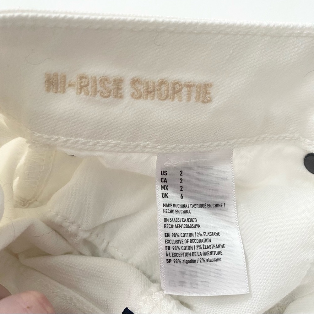 American Eagle White Ripped Jean Shorts - Picture 10 of 10